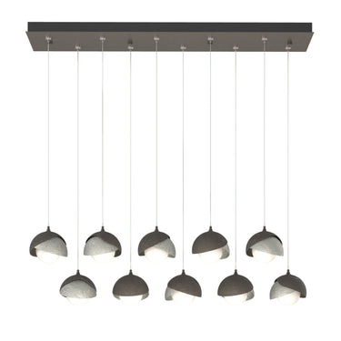 Hubbardton Forge 131205 Brooklyn 10-Light Double Shade Rectangular Pendant - Standard - Crescent Harbor