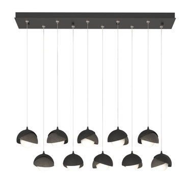 Hubbardton Forge 131205 Brooklyn 10-Light Double Shade Rectangular Pendant - Standard - Crescent Harbor
