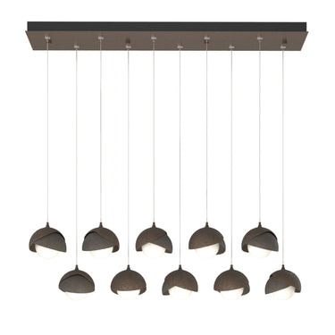 Hubbardton Forge 131205 Brooklyn 10-Light Double Shade Rectangular Pendant - Standard - Crescent Harbor