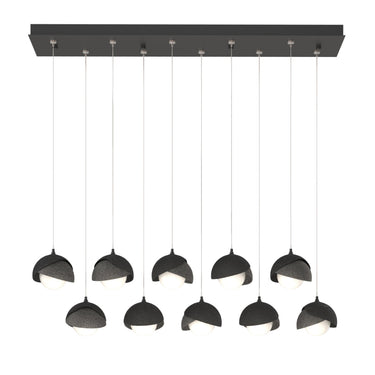 Hubbardton Forge 131205 Brooklyn 10-Light Double Shade Rectangular Pendant - Standard - Crescent Harbor