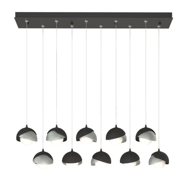 Hubbardton Forge 131205 Brooklyn 10-Light Double Shade Rectangular Pendant - Standard - Crescent Harbor