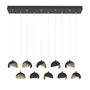 Hubbardton Forge 131205 Brooklyn 10-Light Double Shade Rectangular Pendant - Standard - Crescent Harbor