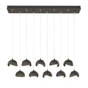 Hubbardton Forge 131205 Brooklyn 10-Light Double Shade Rectangular Pendant - Standard - Crescent Harbor