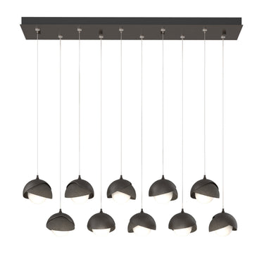 Hubbardton Forge 131205 Brooklyn 10-Light Double Shade Rectangular Pendant - Standard - Crescent Harbor