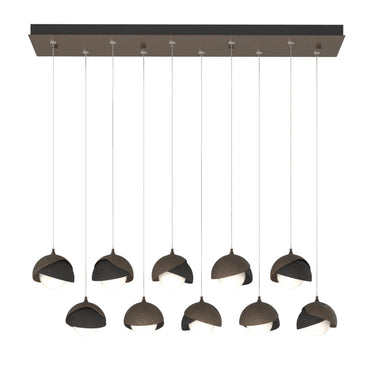 Hubbardton Forge 131205 Brooklyn 10-Light Double Shade Rectangular Pendant - Standard - Crescent Harbor