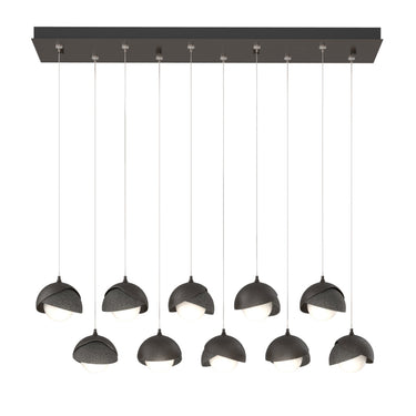 Hubbardton Forge 131205 Brooklyn 10-Light Double Shade Rectangular Pendant - Standard - Crescent Harbor