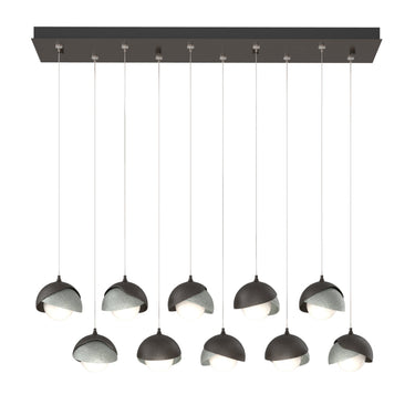 Hubbardton Forge 131205 Brooklyn 10-Light Double Shade Rectangular Pendant - Standard - Crescent Harbor