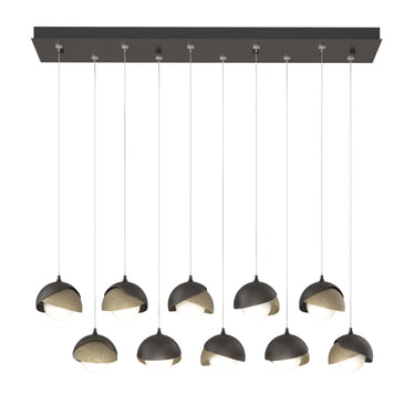 Hubbardton Forge 131205 Brooklyn 10-Light Double Shade Rectangular Pendant - Standard - Crescent Harbor