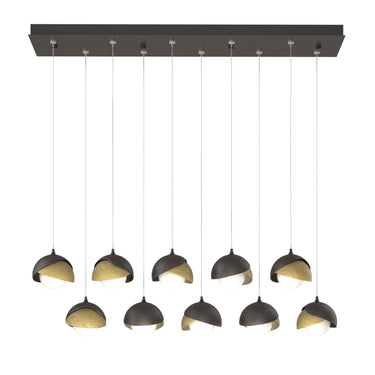 Hubbardton Forge 131205 Brooklyn 10-Light Double Shade Rectangular Pendant - Standard - Crescent Harbor