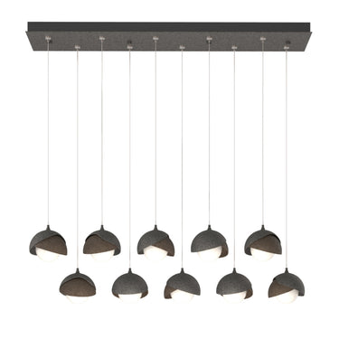 Hubbardton Forge 131205 Brooklyn 10-Light Double Shade Rectangular Pendant - Standard - Crescent Harbor