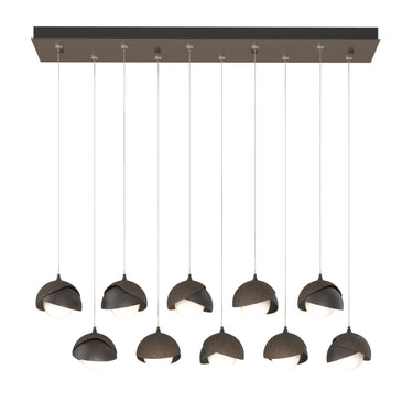 Hubbardton Forge 131205 Brooklyn 10-Light Double Shade Rectangular Pendant - Standard - Crescent Harbor
