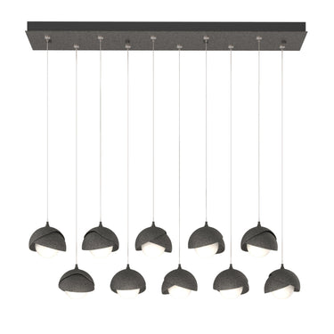 Hubbardton Forge 131205 Brooklyn 10-Light Double Shade Rectangular Pendant - Standard - Crescent Harbor