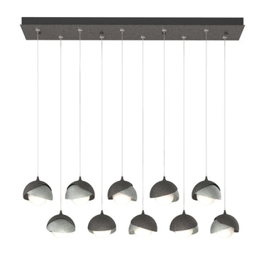 Hubbardton Forge 131205 Brooklyn 10-Light Double Shade Rectangular Pendant - Standard - Crescent Harbor