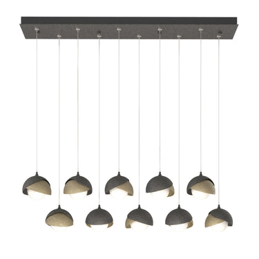 Hubbardton Forge 131205 Brooklyn 10-Light Double Shade Rectangular Pendant - Standard - Crescent Harbor