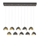 Hubbardton Forge 131205 Brooklyn 10-Light Double Shade Rectangular Pendant - Standard - Crescent Harbor