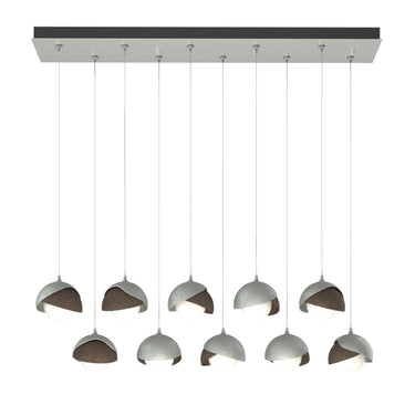 Hubbardton Forge 131205 Brooklyn 10-Light Double Shade Rectangular Pendant - Standard - Crescent Harbor
