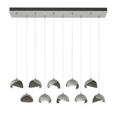 Hubbardton Forge 131205 Brooklyn 10-Light Double Shade Rectangular Pendant - Standard - Crescent Harbor