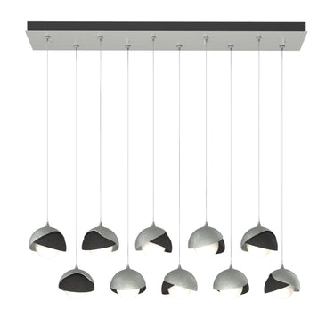 Hubbardton Forge 131205 Brooklyn 10-Light Double Shade Rectangular Pendant - Standard - Crescent Harbor