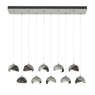 Hubbardton Forge 131205 Brooklyn 10-Light Double Shade Rectangular Pendant - Standard - Crescent Harbor