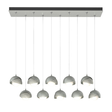 Hubbardton Forge 131205 Brooklyn 10-Light Double Shade Rectangular Pendant - Standard - Crescent Harbor
