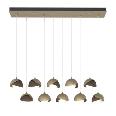 Hubbardton Forge 131205 Brooklyn 10-Light Double Shade Rectangular Pendant - Standard - Crescent Harbor