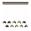 Hubbardton Forge 131205 Brooklyn 10-Light Double Shade Rectangular Pendant - Standard - Crescent Harbor