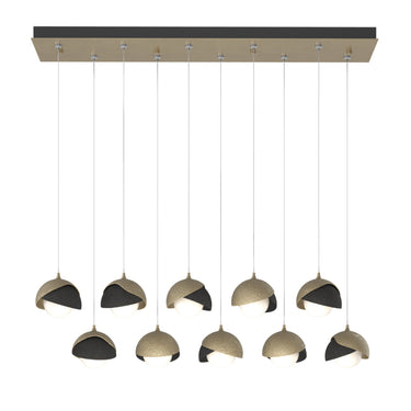 Hubbardton Forge 131205 Brooklyn 10-Light Double Shade Rectangular Pendant - Standard - Crescent Harbor