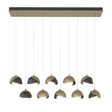 Hubbardton Forge 131205 Brooklyn 10-Light Double Shade Rectangular Pendant - Standard - Crescent Harbor