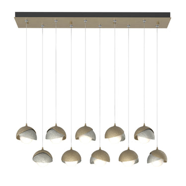 Hubbardton Forge 131205 Brooklyn 10-Light Double Shade Rectangular Pendant - Standard - Crescent Harbor