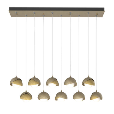 Hubbardton Forge 131205 Brooklyn 10-Light Double Shade Rectangular Pendant - Standard - Crescent Harbor