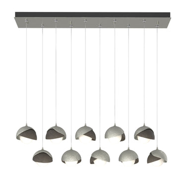 Hubbardton Forge 131205 Brooklyn 10-Light Double Shade Rectangular Pendant - Standard - Crescent Harbor