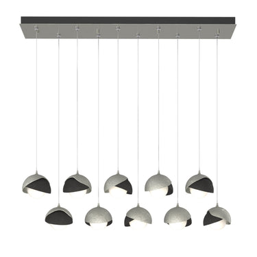 Hubbardton Forge 131205 Brooklyn 10-Light Double Shade Rectangular Pendant - Standard - Crescent Harbor