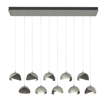 Hubbardton Forge 131205 Brooklyn 10-Light Double Shade Rectangular Pendant - Standard - Crescent Harbor