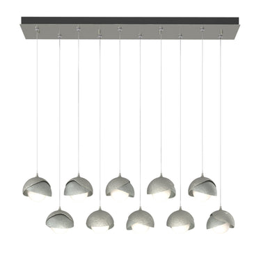 Hubbardton Forge 131205 Brooklyn 10-Light Double Shade Rectangular Pendant - Standard - Crescent Harbor
