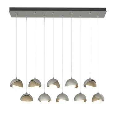 Hubbardton Forge 131205 Brooklyn 10-Light Double Shade Rectangular Pendant - Standard - Crescent Harbor