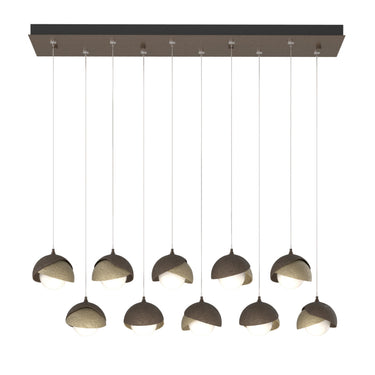 Hubbardton Forge 131205 Brooklyn 10-Light Double Shade Rectangular Pendant - Standard - Crescent Harbor