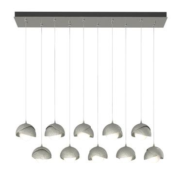 Hubbardton Forge 131205 Brooklyn 10-Light Double Shade Rectangular Pendant - Standard - Crescent Harbor