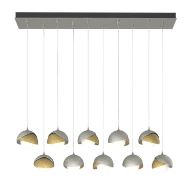 Hubbardton Forge 131205 Brooklyn 10-Light Double Shade Rectangular Pendant - Standard - Crescent Harbor