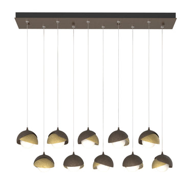 Hubbardton Forge 131205 Brooklyn 10-Light Double Shade Rectangular Pendant - Standard - Crescent Harbor
