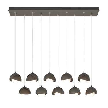 Hubbardton Forge 131205 Brooklyn 10-Light Double Shade Rectangular Pendant - Standard - Crescent Harbor