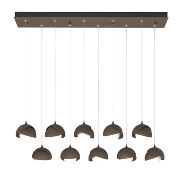 Hubbardton Forge 131205 Brooklyn 10-Light Double Shade Rectangular Pendant - Standard - Crescent Harbor