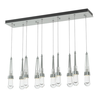Hubbardton Forge 131207 Link 10-Light Clear Glass Rectangular Pendant 10