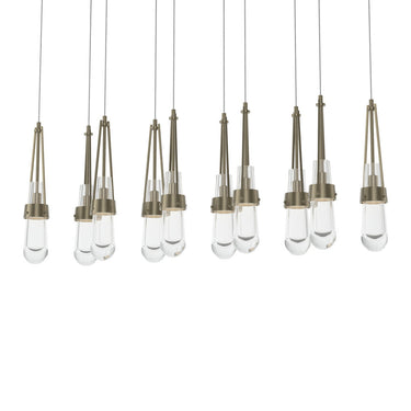 Hubbardton Forge 131207 Link 10-Light Clear Glass Rectangular Pendant 13