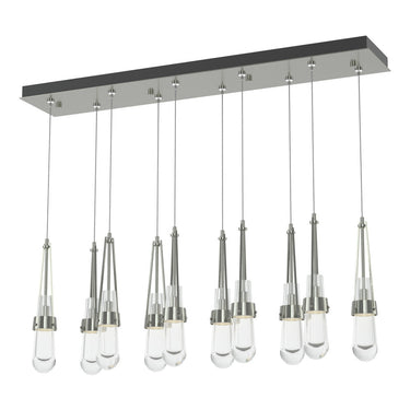 Hubbardton Forge 131207 Link 10-Light Clear Glass Rectangular Pendant 14
