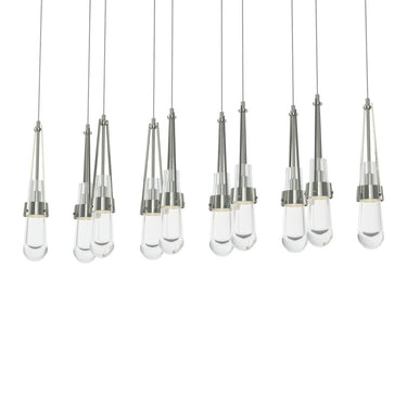 Hubbardton Forge 131207 Link 10-Light Clear Glass Rectangular Pendant 15
