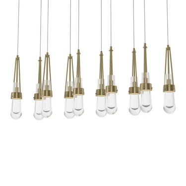 Hubbardton Forge 131207 Link 10-Light Clear Glass Rectangular Pendant 17