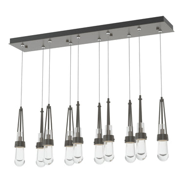 Hubbardton Forge 131207 Link 10-Light Clear Glass Rectangular Pendant 2