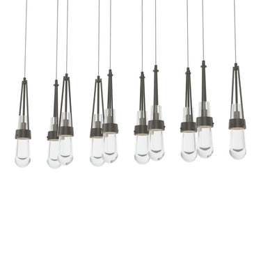 Hubbardton Forge 131207 Link 10-Light Clear Glass Rectangular Pendant 3