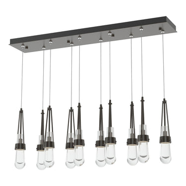 Hubbardton Forge 131207 Link 10-Light Clear Glass Rectangular Pendant 6