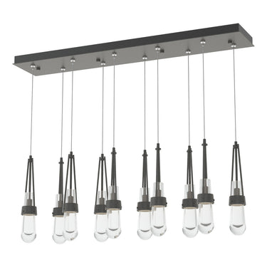 Hubbardton Forge 131207 Link 10-Light Clear Glass Rectangular Pendant 8